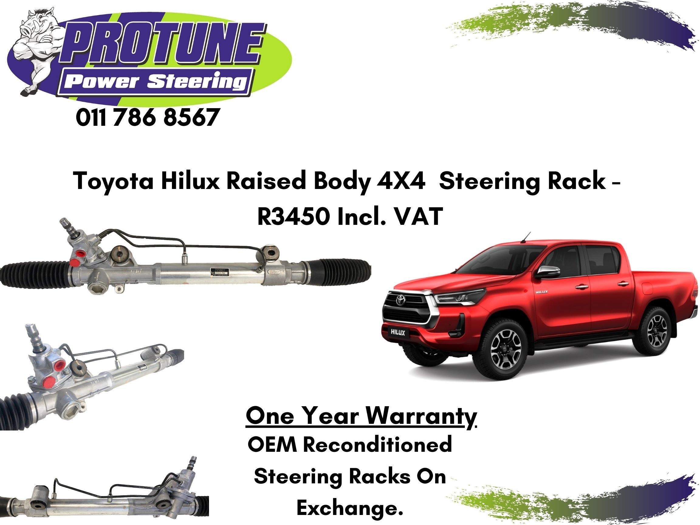 Toyota Hilux Raised Body 4X4  OEM Reconditioned Steering Racks